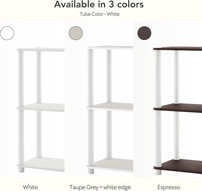 HOMES: Inside + Out Apexa Modern 3-Tier Narrow Shelving Units, Collectibles Display Shelves, Easy Assembly Standing Shelf, Home Storage Organizer for Living Room, Bedroom, Office, Espresso