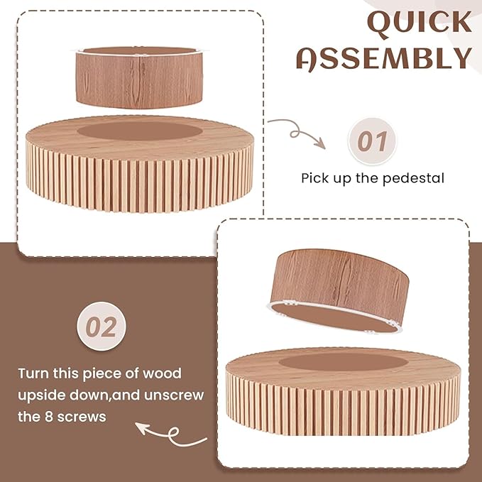 KEVINSPACE Round Coffee Table Wood, Drum Coffee Tables for Living Room Mid Century Modern CoffeeTable Fluted CircleCoffeeTable Accent Small Center Table Easy Assembly Light Wood Oak
