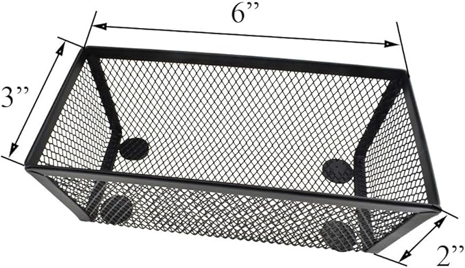 HAHIYO Stackable Mesh Tray Cup 6 x 3 x 2 inches Sturdy Container for Desk Drawer Organizer Collection for Home Office School kitchen Soft Foam Feet No Sharp Edges 2 Pack Black-NeatNest