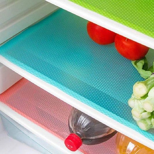 9 Pack Refrigerator Mats,Washable Fridge Mats Liners Easy to Clear Fridge Pads Mat Shelves Drawer Table Mats Refrigerator Liners for Shelves,3Red/3Green/3Blue-NeatNest