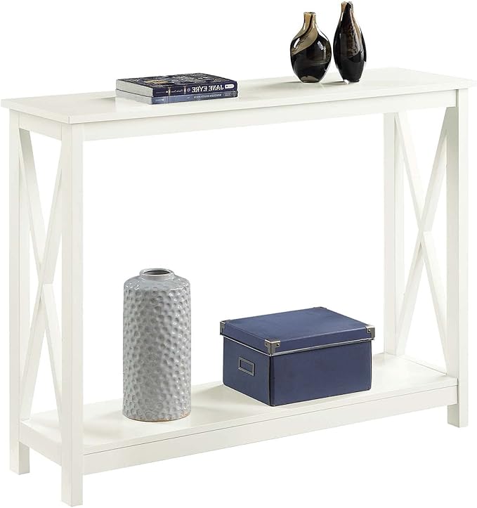 Convenience Concepts Oxford Console Table 39.5" - Sofa Table with Storage Shelf, Transitional Entryway Hall Table for Living Room and Bedroom, Display Foyer Table, Ivory-NeatNest