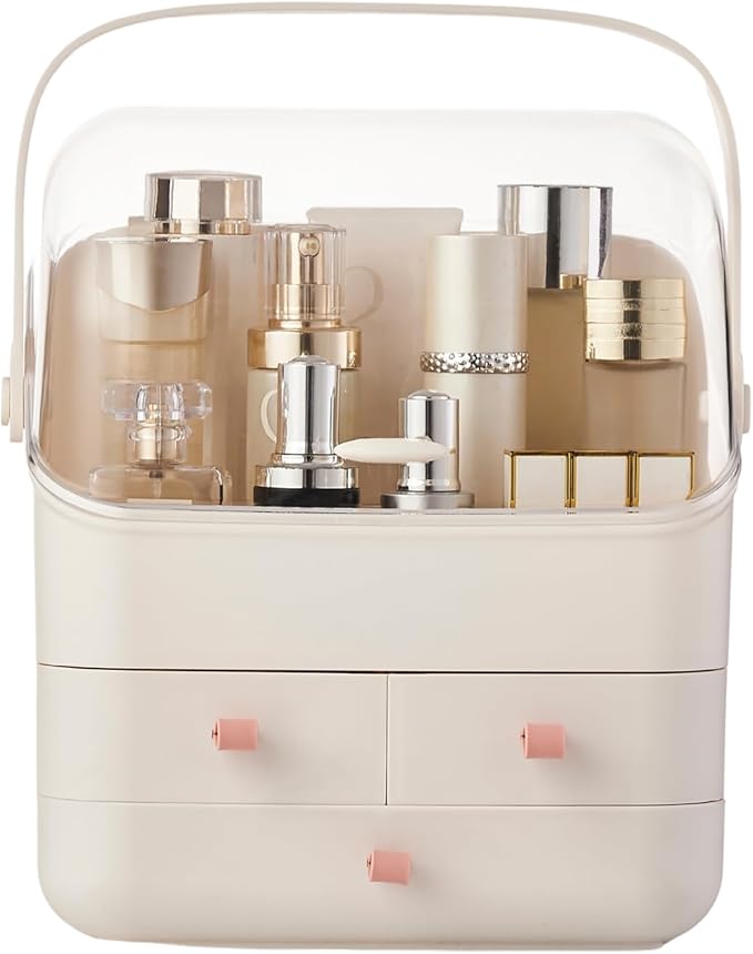 Large Makeup Organizer w Drawers Beauty Organizer Makeup Box Holder Vanity Organization Desk Countertop MakeUp Organizers Bathroom Counter Organizer Skincare Cosmetic Case Stand Dustproof Lid Gift-NeatNest
