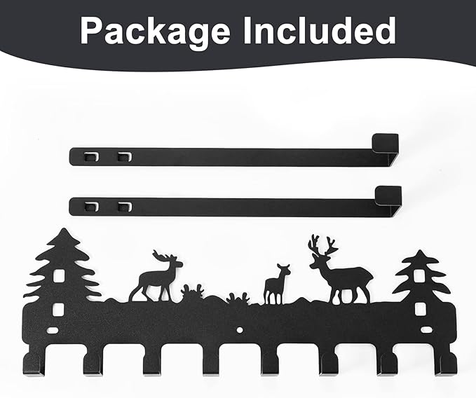 2 Pack Over Door Clothes Hanger Shower Room Over Door Hooks Black 8 Hooks