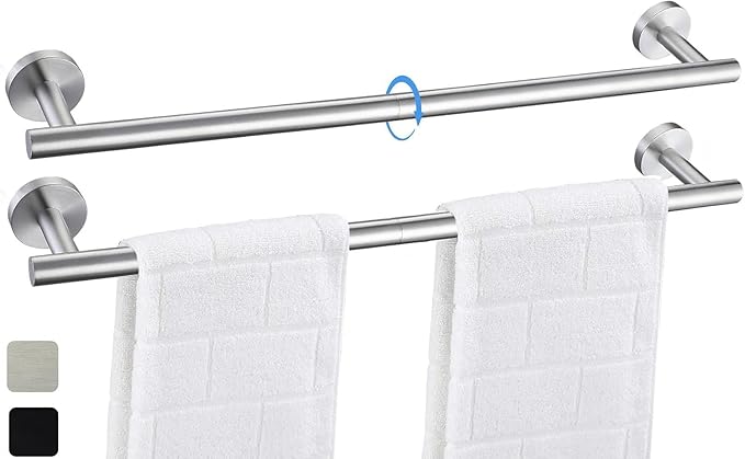 24 Inch Towel Bar 2 Pack for Bathroom 9/12/16/24/28/33 Inch Kitchen Hand Towel Holder Brushed Nickel Stainless Steel 304 RUSTPROOF Wall Mount Towel Rod 2 of Pack (2, Brushed Nickel, 24 Inch)