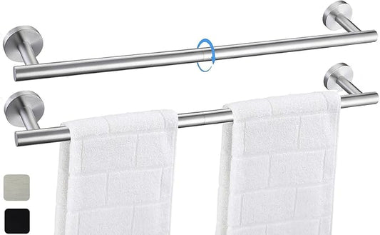 24 Inch Towel Bar 2 Pack for Bathroom 9/12/16/24/28/33 Inch Kitchen Hand Towel Holder Brushed Nickel Stainless Steel 304 RUSTPROOF Wall Mount Towel Rod 2 of Pack (2, Brushed Nickel, 24 Inch)
