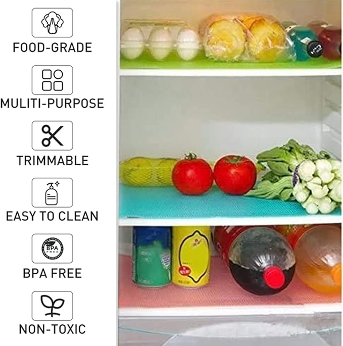 15PCS Shelf Mats Refrigerator Liners Washable Refrigerator Pads Fridge Mats Drawer Placemats Home Kitchen Gadgets Accessories Organization for Top Freezer(5green+5pink+5blue)-NeatNest