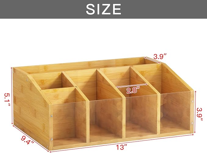 Coffee Station Organizer Condiment Organizer for Countertop Farmhouse Coffee Caddy with Removable Dividers Small Cute Office Bar Accessories for Tea Bags, Pods, Syrup, Cups, and Stirrer-NeatNest