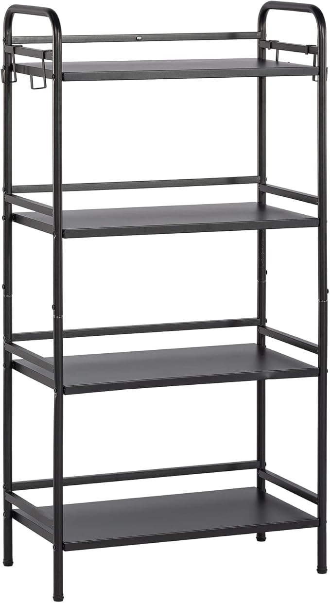 HDANI Storage Shelves, 4-Tier Metal Storage Rack with Shelf,Shelf Organizer,Garage Standing Shelving Unit for Laundry,Bathroom,Kitchen,Pantry, Closet,23.6''W X 13.8''D X 50 H''H,Black