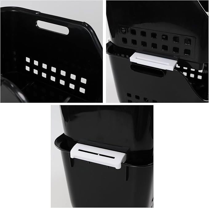 3 tier Kitchen Stacking Open Storage Bins, Plastic Stackable Storage Baskets