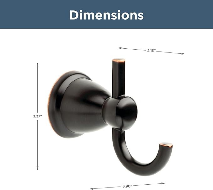 Franklin Brass Kinla (1-Pack) Towel Hooks Oil Rubbed Bronze Bathroom Double J-Hooks Wall Mounted for Robes & Towels 2-Prong Hand Towel Hook Holder Kitchen, Bath, Bathroom Accessories KIN35-ORB-1