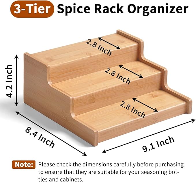 2 Pack Spice Rack Organizer for Cabinet - Enhance Spice Organization for Cabinet with Practical Spice Shelf Organizer for Cabinet & Efficient Cabinet Spice Organizer-NeatNest