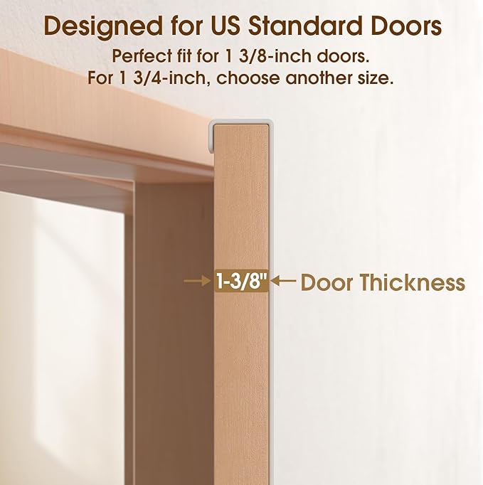 Long Over The Door Hooks with 15.75-inch Arms for Easier Access by Women, Heavy Duty Door Hanger for Winter Coat, L16U, Fits Standard 1 3/8'' Doors, Towel Racks Organization, White