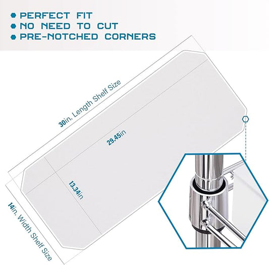 BRIAN & DANY Wire Shelf Liner 14" X 30", Set of 10, Heavy Duty Shelf Liners for Wire Shelving, Waterproof Protector Mats, Transparent-NeatNest