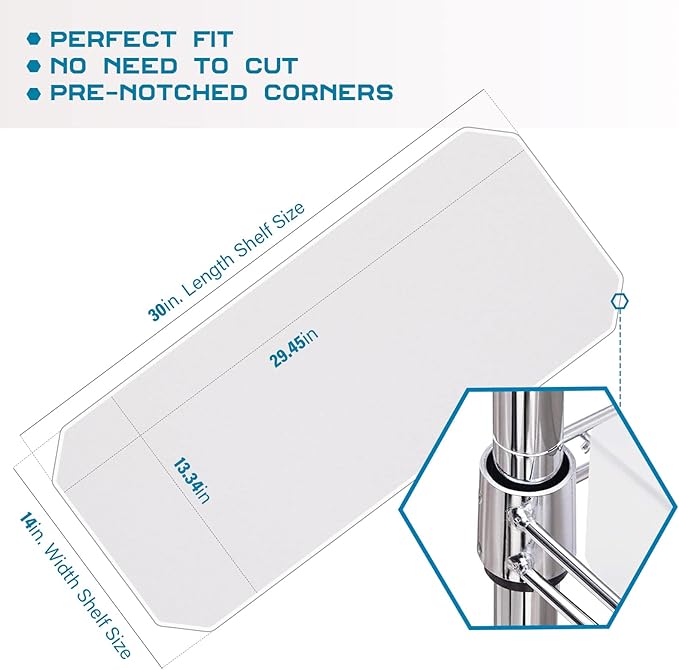 BRIAN & DANY Wire Shelf Liner 14" X 30", Heavy Duty Shelf Liners for Wire Shelving, Waterproof Protector Mats, Set of 4, Transparent-NeatNest
