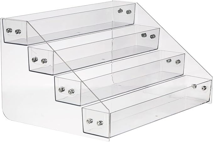Acrylic Spice Rack, Tiered Spice Rack Shelf Seasoning Organizer for Countertop, Cabinet, Pantry, Kitchen Storage - 4 Tier-NeatNest