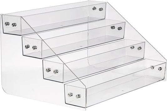 Acrylic Spice Rack, Tiered Spice Rack Shelf Seasoning Organizer for Countertop, Cabinet, Pantry, Kitchen Storage - 4 Tier-NeatNest