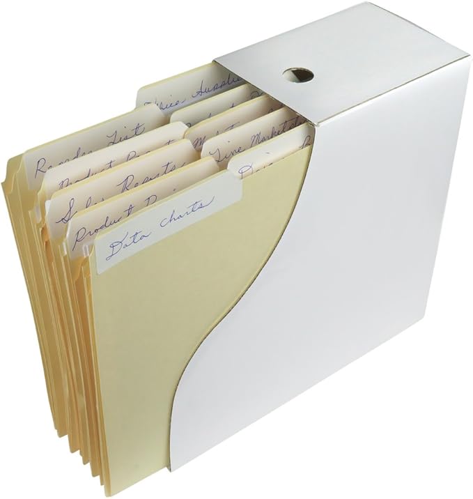 Evelots Magazine File Holder - Set of 12 White - Office Desk Organizer - Sturdy Cardboard - New Upgraded Double Front Panel for More Stability - Full 4 Inch Wide - Easy Assemble