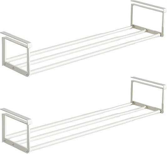 Expandable Shoe Rack Organizer - Adjustable Shoe Rack & Under Cabinet Shelf - for Shoe or Clothing Storage and Organization, Under Shelf Storage (White,2 Pcs)-NeatNest