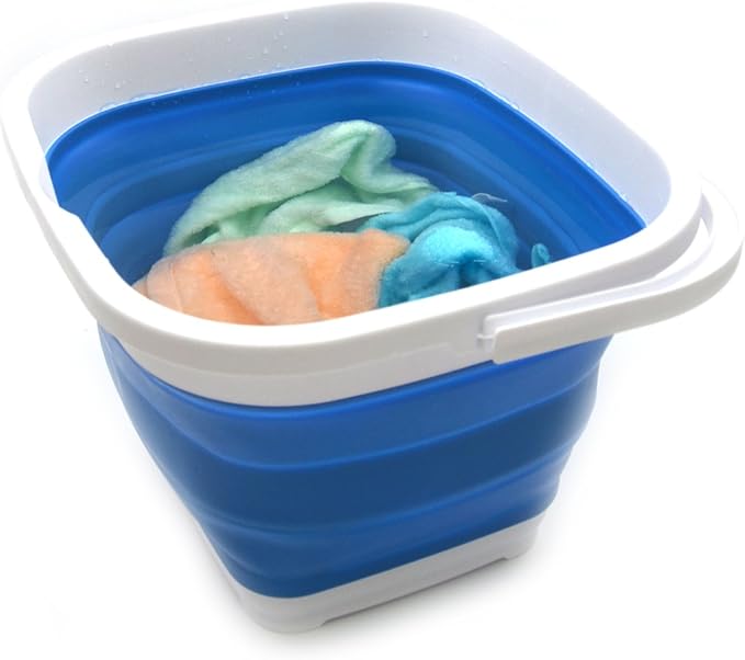 SAMMART 11L (2.9 Gallon) Collapsible Rectangular Handy Bucket (1, Blue)-NeatNest