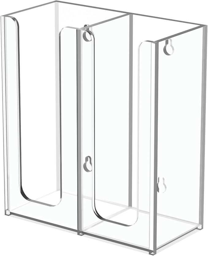 Richboom Acrylic Coffee Cup and Lid Storage Organizer Holder, 2 Compartments, Clear-NeatNest
