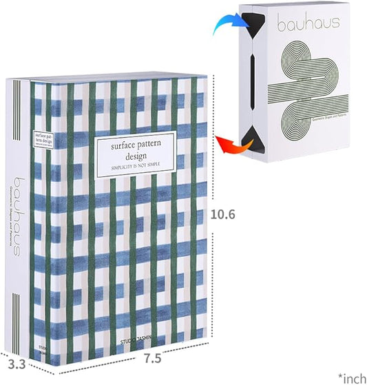 Book Shape Decorative Cable Management Box - Expandable Cable Organizer Box with Magnetic Closure for Home & Office (PatternHouse, Standard)-NeatNest