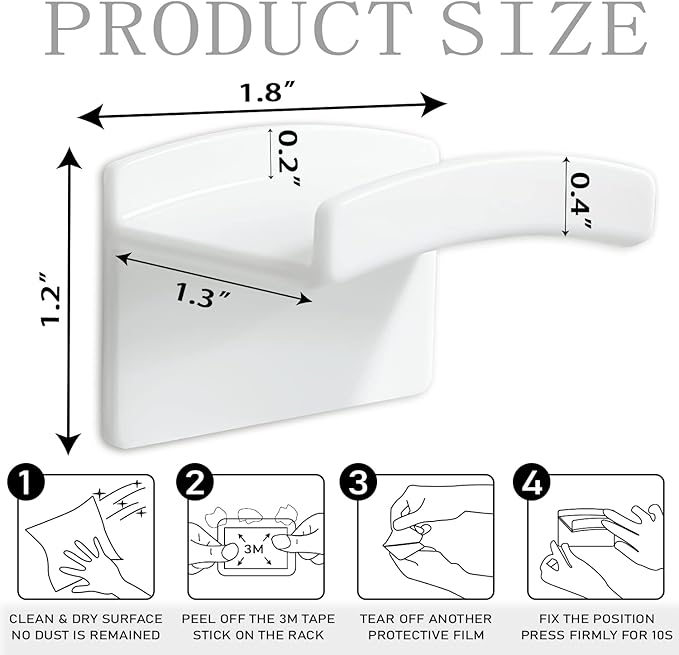 Hat Hooks for Wall, Headband Holder Adhesive No Drilling Hat Racks Organizer for Door Closet, White, 28-Pack-NeatNest