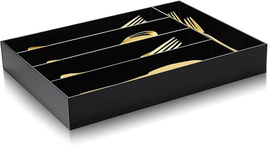 Baderke Acrylic Silverware Organizer Small Acrylic Utensil Drawer Organizer for Flatware Utensils Drawer, Office, Bathroom-NeatNest