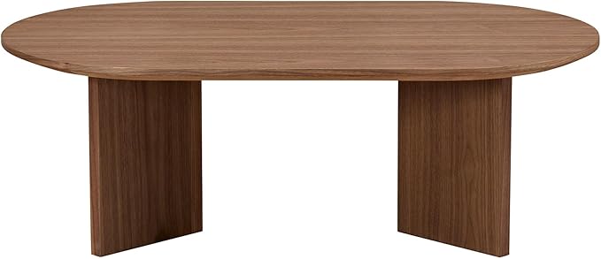 KEVINSPACE W39.37 Oval Coffee Table for Living Room Home Modern CoffeeTable with Design CoffeeTable Legs Wood Accent Center Table Mid Century Minimalist Tea Table Cocktail Table Office Walnut