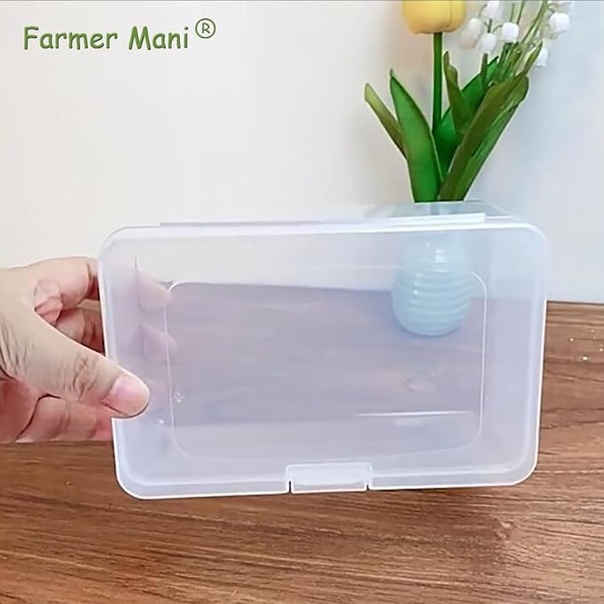 2 Pack Rectangle Plastic Clear Storage Containers Box (6.5 x 4.09 x 2.68 inch), Small Clear Case for Pills, Jewellery, Herbs, Tiny Bead, Craft Items-NeatNest