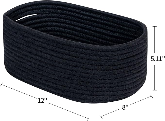 CubesLand Black Baskets Bins for Organizing,Small Woven Storage Baskets for Shelves,Cute Closet Cube Bins Set 3,Baby Nursery Toys Cube Bin,Home Decor Organization Storage-NeatNest