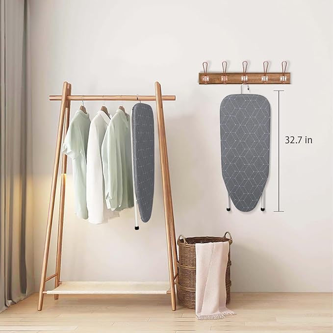 Duwee 12×32 in Table Top Ironing Board with Unique Iron Rest, Thicken Felt Padding, Heat Resistant Cover(Dark Grey)