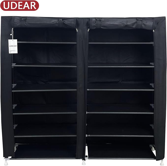 UDEAR Shoe Rack Free Standing Portable Shoes Storage Organizer Black-NeatNest