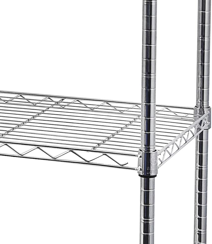 5 Tier Adjustable Storage Shelf Metal Storage Rack Wire Shelving Unit Storage Shelves for Pantry Closet Kitchen Laundry Bathroom (Silver5-5-Tier)