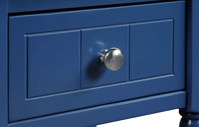 Convenience Concepts French Country Khloe 1 Drawer Accent End Table 14" - Traditional Farmhouse Side Table with Storage Drawer and Shelf for Living Room, Cobalt Blue-NeatNest