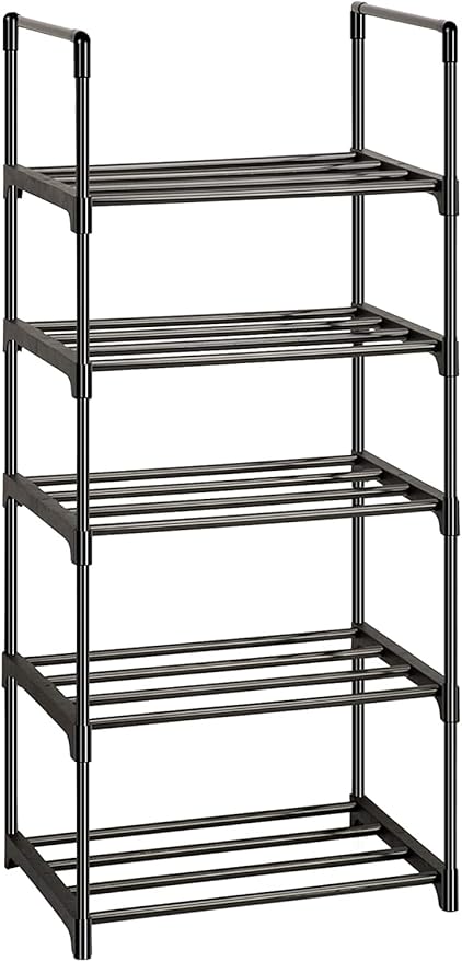 Shoe Rack, Sturdy Metal Shoes Rack Organizer,Narrow Shoes Stand Shelf 5 Tier Shoe Racks for Closets Small Space-NeatNest