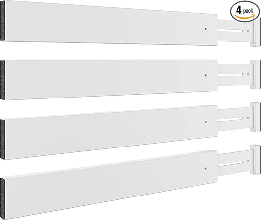 BAMEOS Drawer Dividers Bamboo Separators Organization Expandable Organizers for Kitchen Bedroom Bathroom Dresser Office 4-pack-NeatNest