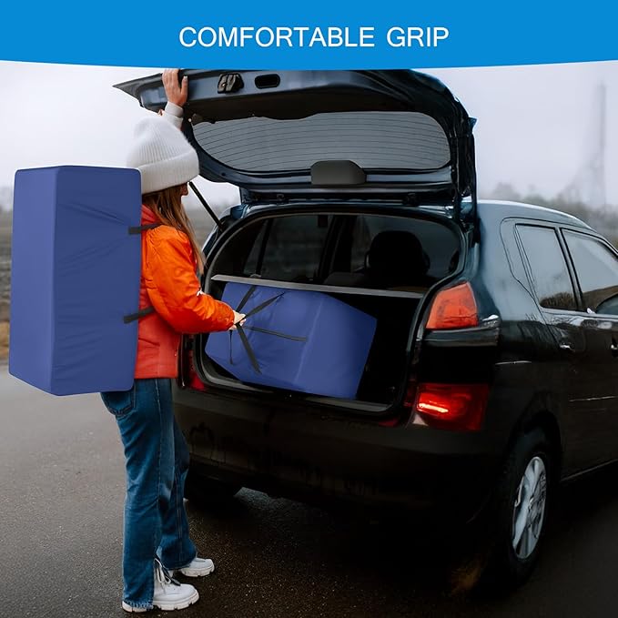 6 Pack Moving Bags with Strong Zipper & Comfortable Handles, Heavy-Duty Storage Tote Moving Supplies for Packing & Moving & Storing, College Dorm Essentials Essentials Storage Bags, Navy