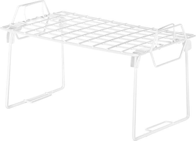 Whitmor Wire Grid Stacking Shelf Small, White-NeatNest