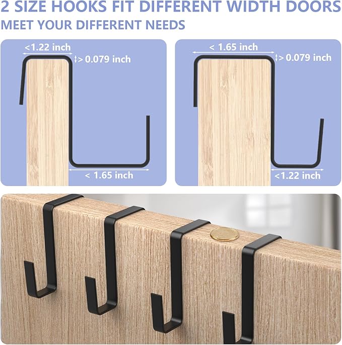 FENTEC 1 Pack 8 Shelves Over The Door Shoe Organizer, 68" Exlarge Deep Pockets Hanging Shoe Organizer, Shoe Rack for Closet, Shoe Holder for Boots,Over Door Organizer in Home, RV, Dorm, Black-NeatNest
