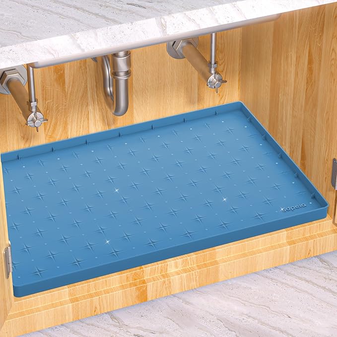 Sdpeia Under Sink Mat for [34" x 22"] Cabinet, Upgraded Silicone Waterproof Mat Kitchen Cabinet Liner Cabinet Protector Kitchen Organizers and Storage-NeatNest
