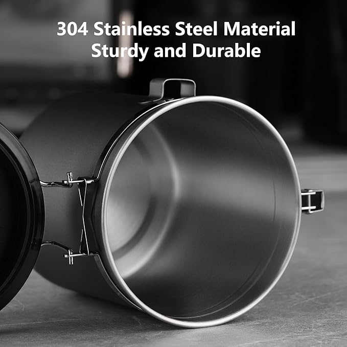 Bincoo Premium Grey Coffee Canister, 1500ml/18oz Large Airtight Stainless Steel Coffee Bean Storage Container with Date Tracker & Scoop (1500ML-Grey)-NeatNest