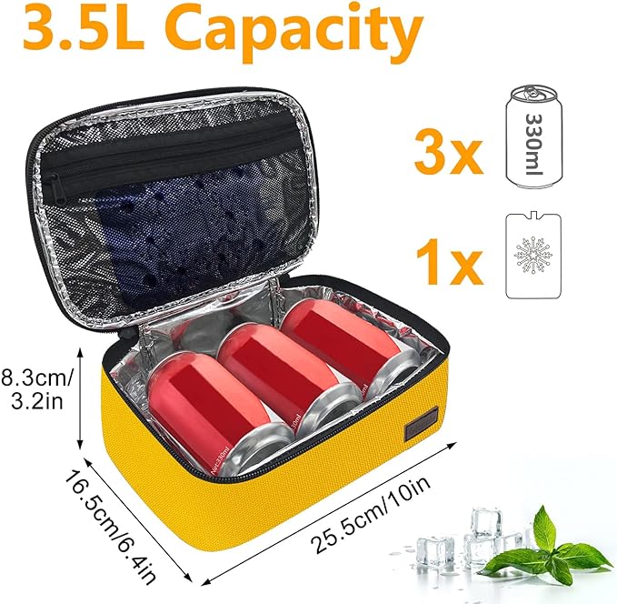 Gloppie Mini Lunch Box Small Kids Lunch Bag Compact LunchBox Bag, CPC Certified | Child-Safe Materials, Insulated LunchBag Reusable Sandwich Containers Snack Box, Yellow-NeatNest