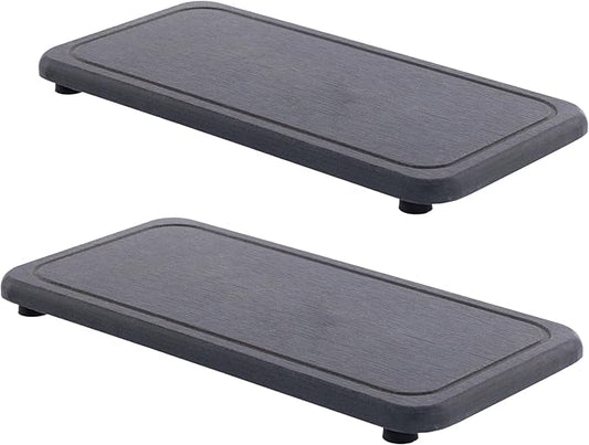 2 Pcs Water Absorbing Stone Trays, Kitchen/Bathroom Sink Soap Dish, Diatomite Tray Used for Hand Soap & Cosmetic Bottles in The Modern Home, 4" W x 8.3" L, Dark Gray-NeatNest