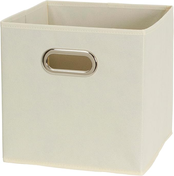 Household Essentials 82-1 Foldable Fabric Storage Bins | Set of 6 Cubby Cubes with Handles | Natural