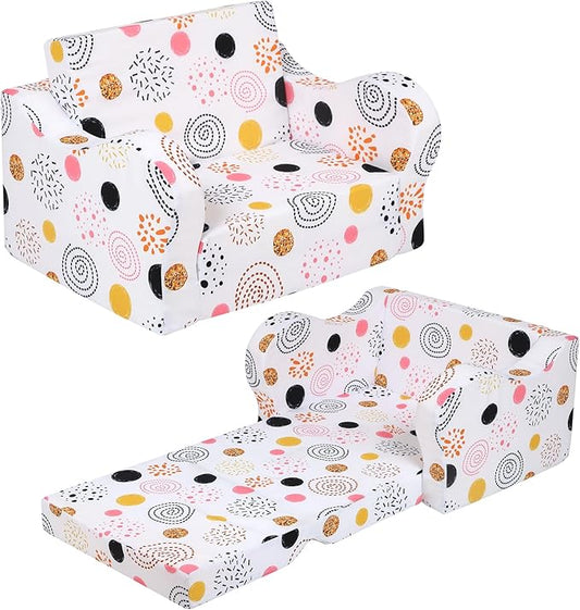 Firework Kids Sofa, 2-in-1 Kids Couch Fold Out, Convertible Sofa to Bed for Girls and Boys-NeatNest