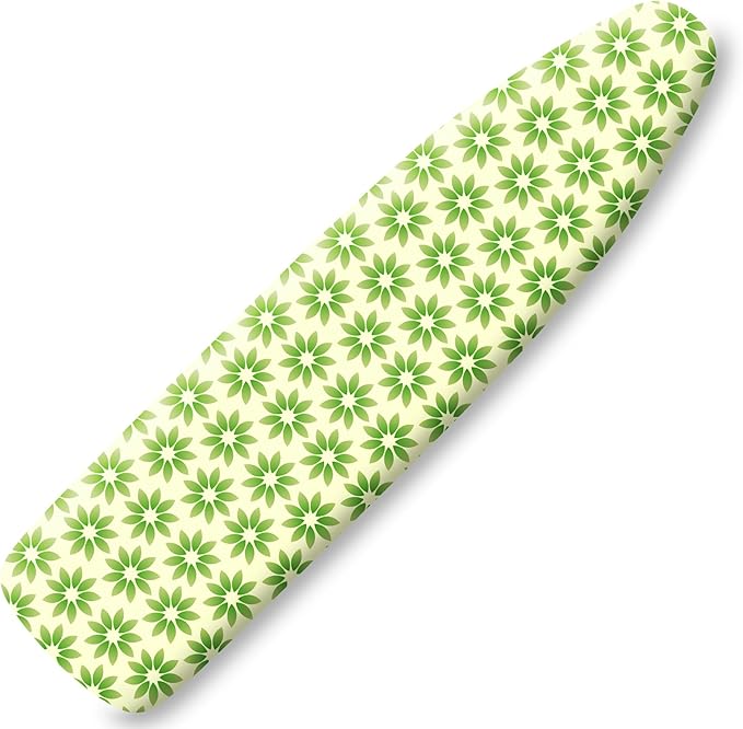 Extra Thick Ironing Board Cover and Pad, Spring Flower 15x54 Ironing Board Cover, Resist Scorching and Staining,Elastic Edges,Green