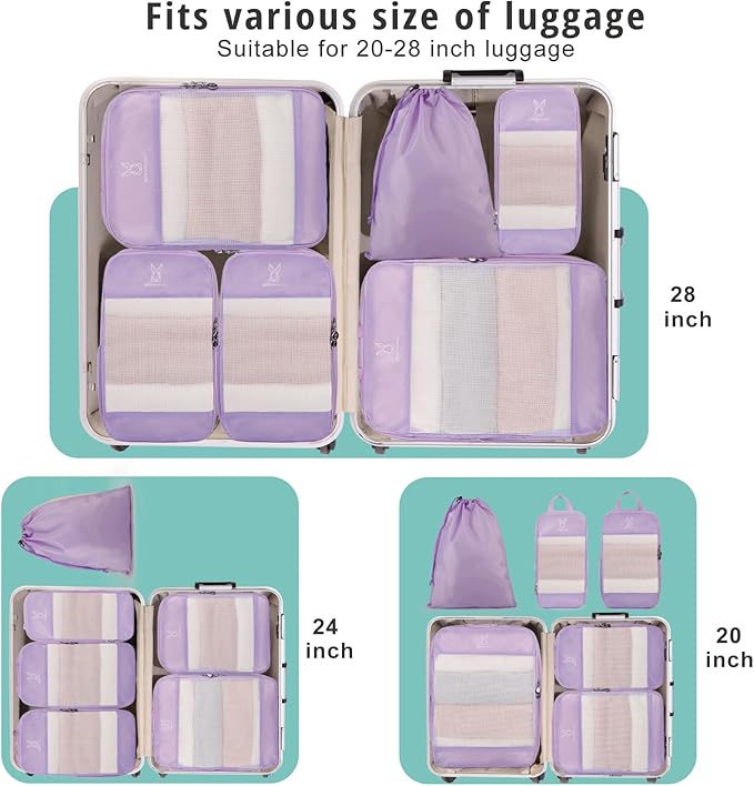 Expandable Compression Packing Cubes for Suitcases,6 Set Lightweight Compressible Travel Packing Organizer for Carry on Suitcase,Organizer Bags Set as Travel Essentials for Women-NeatNest