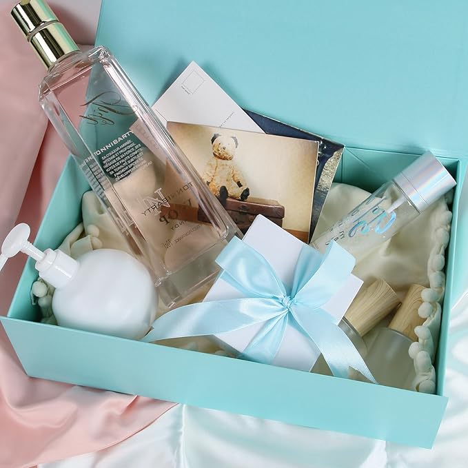 Aimyoo Blue Magnetic Gift Boxes with Lids 13.8x9x4.3 in, Large Bridesmaid Groomsman Proposal Box, Rectangle Collapsible Box for Present Graduation Birthday Storage 5 Pack-NeatNest