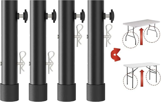 Folding table risers for Folding Tables Straight/Bent Leg, Durable Folding Table Leg Extensions 2 Levels/Heights Table Leg extenders-All for Treating Your Back pain(4-pack) (7.8 In (20cm)）-NeatNest