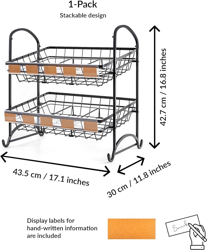 Candy Display Rack | Stackable Candy Organizer | Countertop Snack Organizer 1-Pack-NeatNest